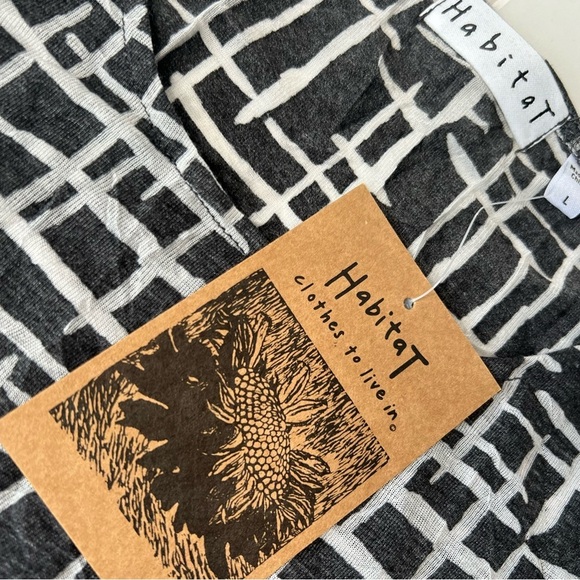 HABITAT Women Swing Tunic Tank Top Black White Large NEW 3 - Picture 2 of 3